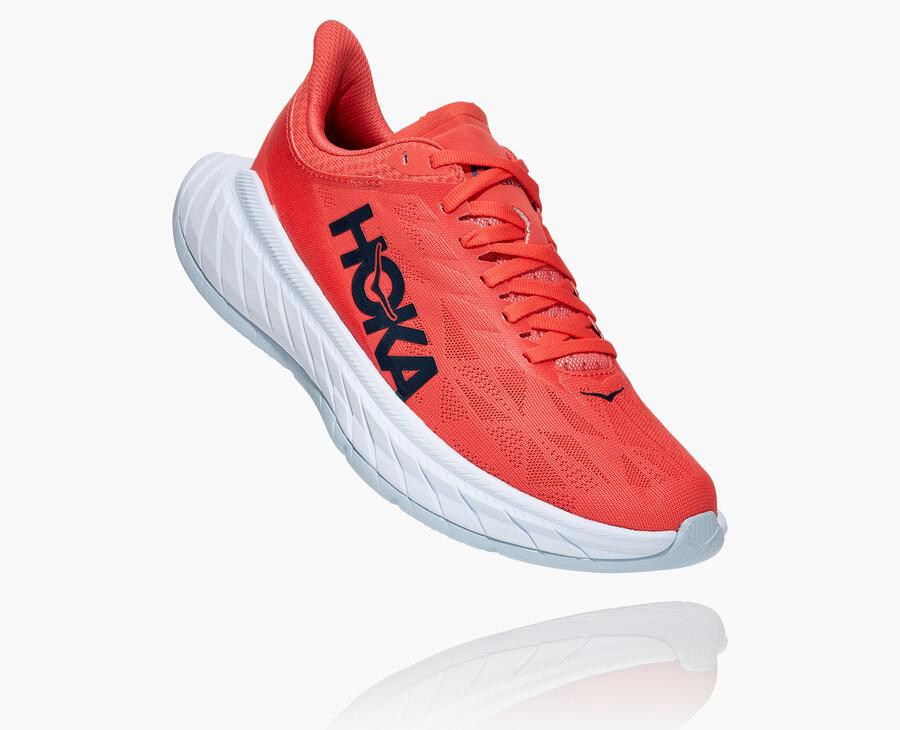 Hoka One One Koşu Ayakkabısı Kadın Kırmızı/Beyaz - Carbon X 2 - DB1935428